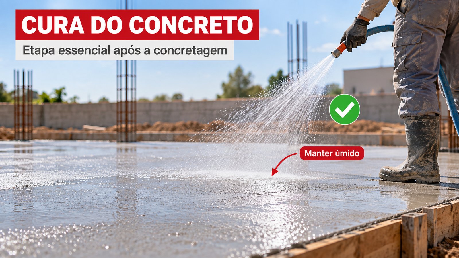 Erro #002 — Você molha o concreto depois de concretar? A cura que quase ninguém faz direito
